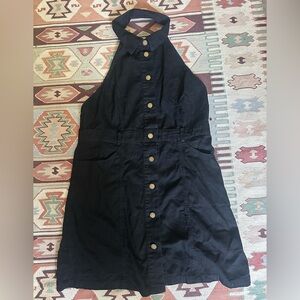 Free People XL black 100% cotton halter dress with pockets—new with tags!